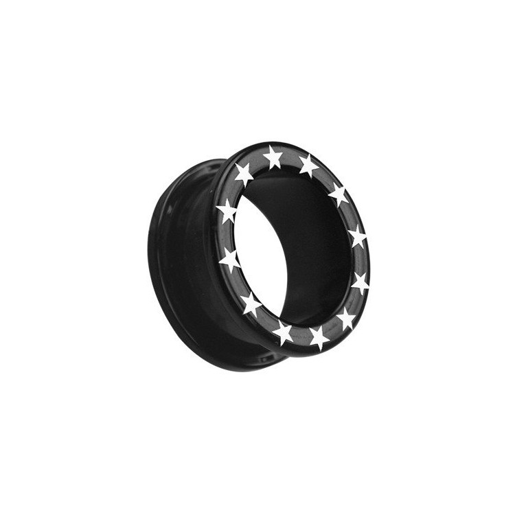 UV FLESH TUNNELS BLACK W/STAR UV FLESH TUNNELS BLACK W/STAR