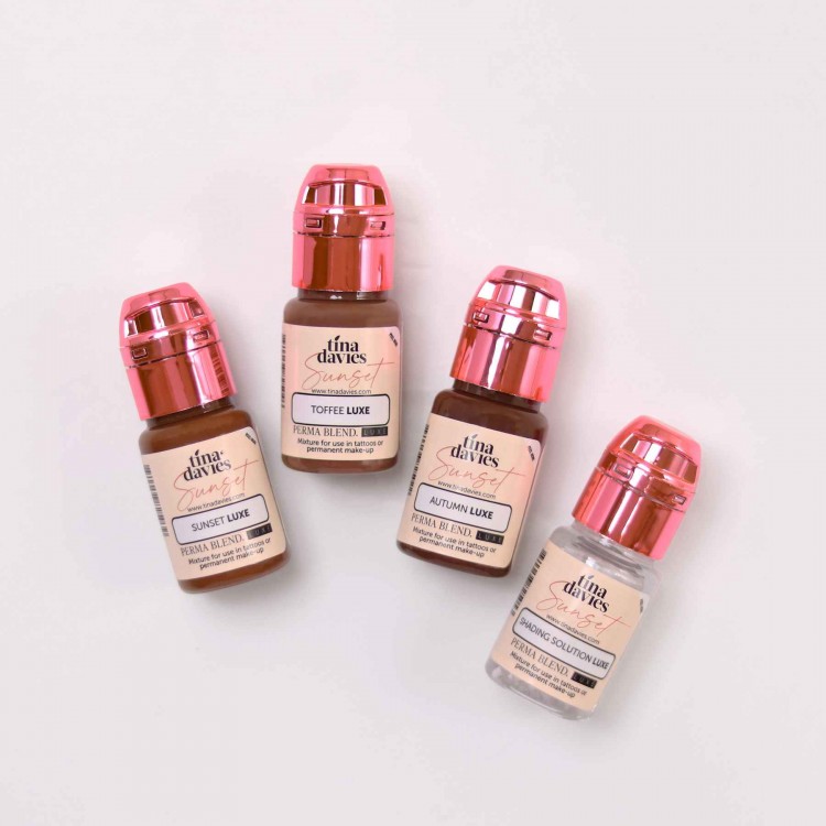 Tina Davies SUNSET Set - Perma Blend Luxe - 4x15ml - Pigmenti PMU REACH Tina Davies SUNSET Set - Perma Blend Luxe - 4x15ml - Pigmenti PMU REACH