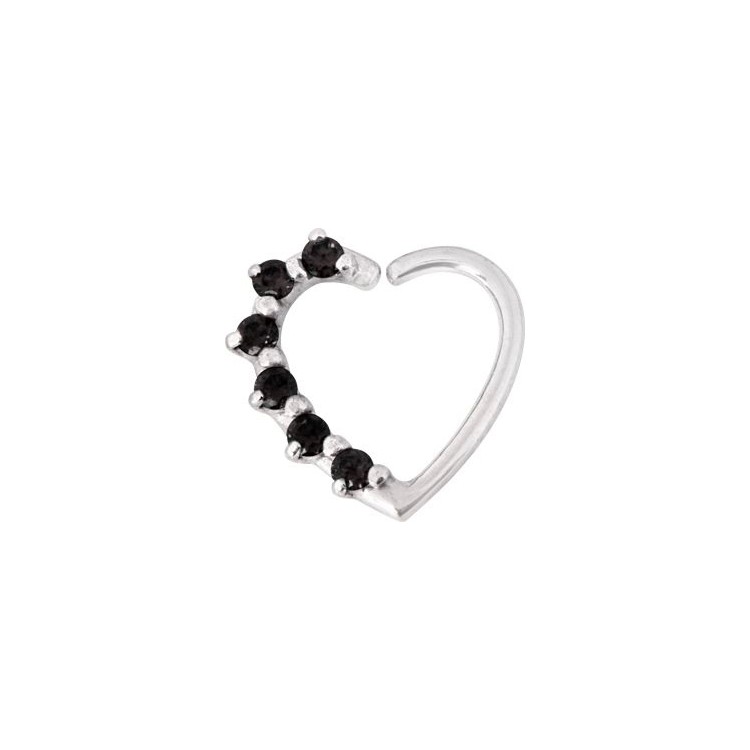 SS 316 ANNEALED HEART RING PRONG SET W. ZIRCONIA (RIGHT) 1,2x10mm SS 316 ANNEALED HEART RING PRONG SET W. ZIRCONIA (RIGHT) 1,2x10mm