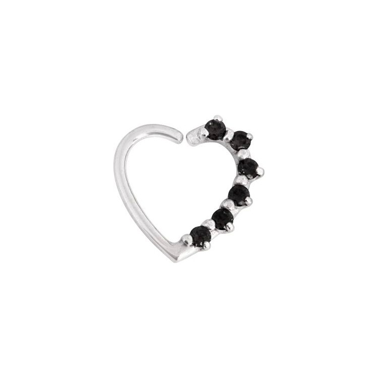 SS 316 ANNEALED HEART RING PRONG SET W. ZIRCONIA (LEFT) 1,2x10mm SS 316 ANNEALED HEART RING PRONG SET W. ZIRCONIA (LEFT) 1,2x10mm