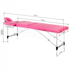 Lettino Pieghevole in Similpelle Rosa e Struttura in Alluminio