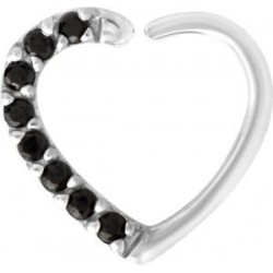 SS 316 ANNEALED HEART RING PAVE SET W. ZIRCONIA (RIGHT) 1,2x10mm