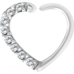 SS 316 ANNEALED HEART RING PAVE SET W. ZIRCONIA (RIGHT) 1,2x10mm
