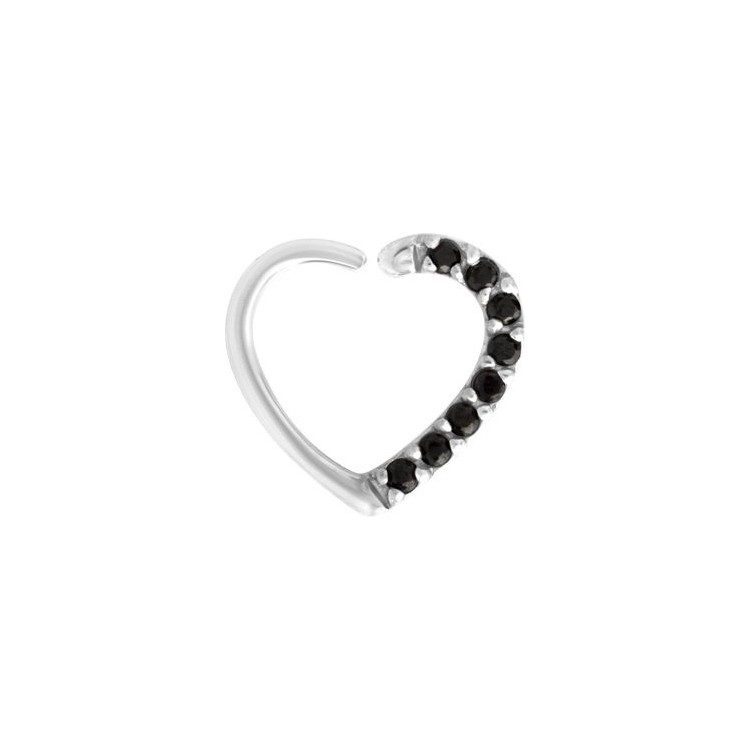 SS 316 ANNEALED HEART RING PAVE SET W. ZIRCONIA (LEFT) 1,2x10mm SS 316 ANNEALED HEART RING PAVE SET W. ZIRCONIA (LEFT) 1,2x10mm