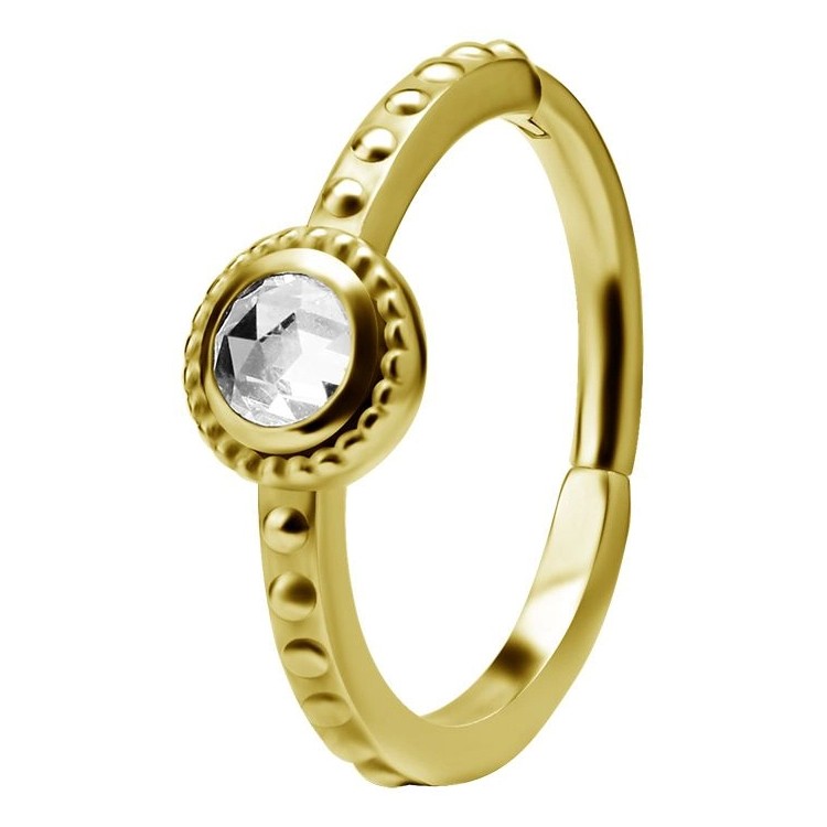GD 316 HINGED RING SET W. ROSECUT ZIRCONIA 1,2x12mm WH GD 316 HINGED RING SET W. ROSECUT ZIRCONIA 1,2x12mm WH
