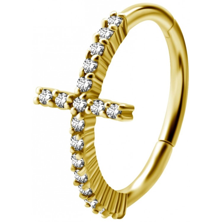 GD 316 HINGED RING SET W. ZIRCONIA (CROSS) 1,2x12mm WH GD 316 HINGED RING SET W. ZIRCONIA (CROSS) 1,2x12mm WH