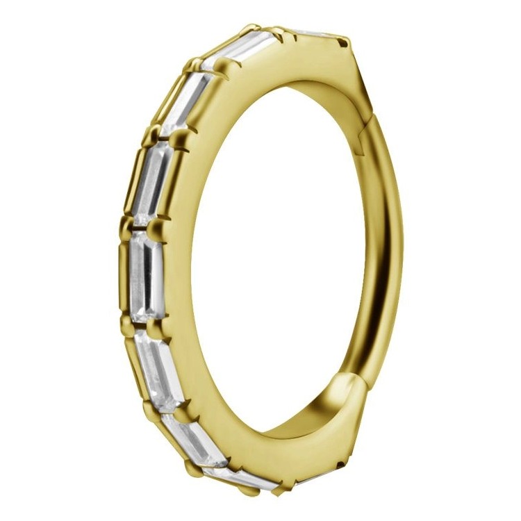 GD 316 HINGED RING SET W. BAGUETTE ZIRCONIA 1,2x12mm WH GD 316 HINGED RING SET W. BAGUETTE ZIRCONIA 1,2x12mm WH