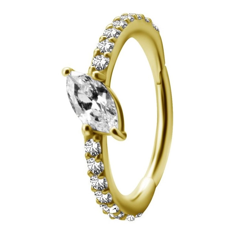 GD 316 HINGED RING SET W. MARQUISE ZIRCONIA 1,2x12mm WH GD 316 HINGED RING SET W. MARQUISE ZIRCONIA 1,2x12mm WH