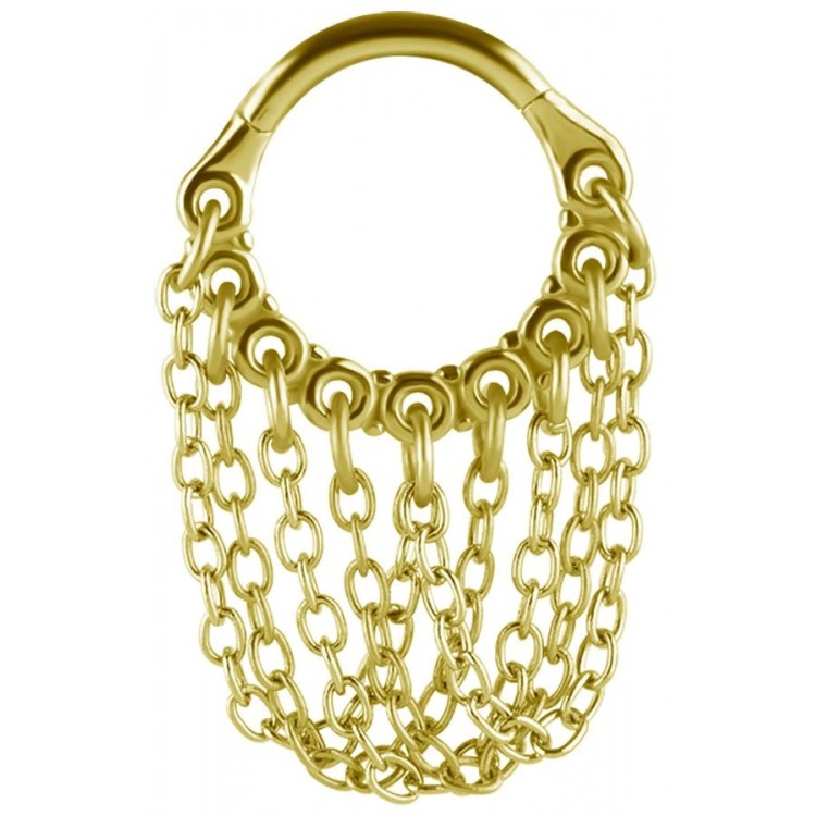 GD 316 HINGED RING WITH CHAIN DANGLES (PLAIN) 1,2x8mm GD 316 HINGED RING WITH CHAIN DANGLES (PLAIN) 1,2x8mm