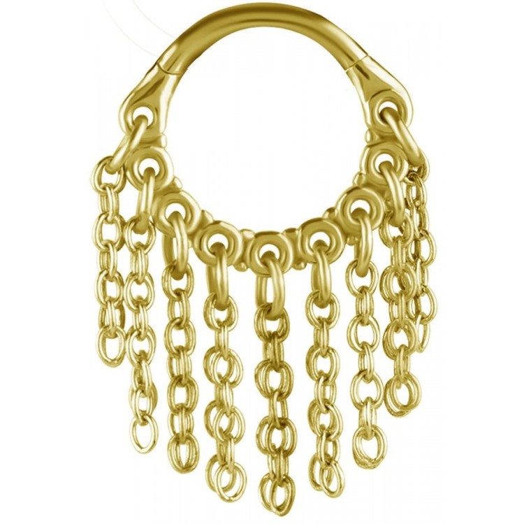 GD 316 HINGED RING WITH CHAIN DANGLES (PLAIN) 1,2x8mm GD 316 HINGED RING WITH CHAIN DANGLES (PLAIN) 1,2x8mm