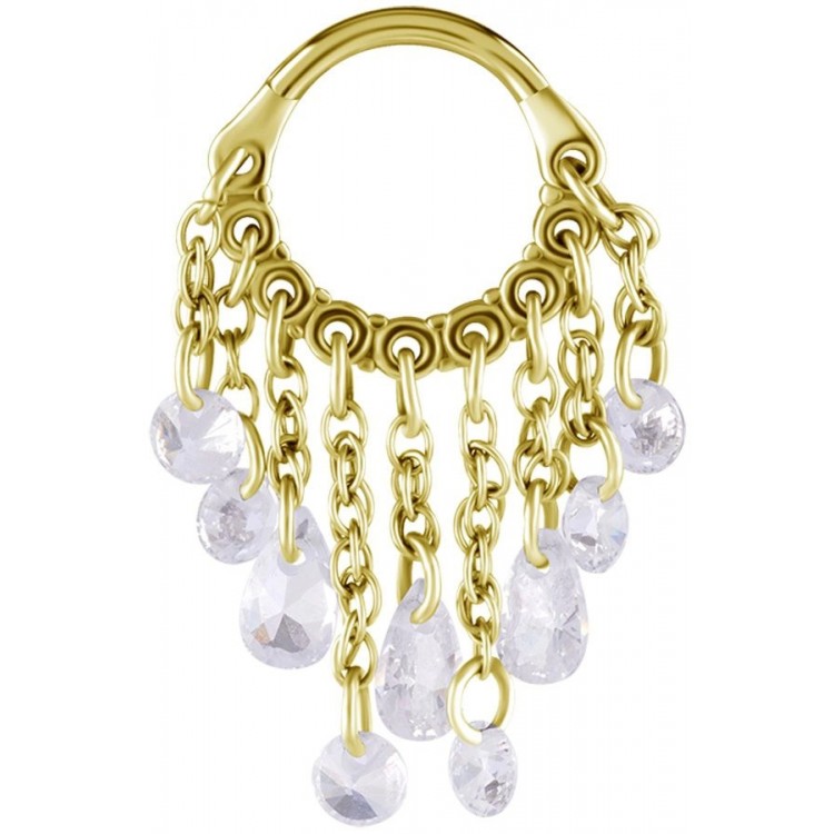 GD 316 HINGED RING WITH PEAR SHAPE AND ROUND STONE DANGLES 1,2x8mm WH GD 316 HINGED RING WITH PEAR SHAPE AND ROUND STONE DANGLES 1,2x8mm WH