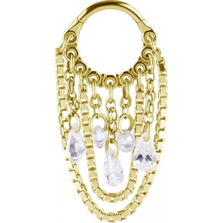 GD 316 HINGED RING WITH PEAR SHAPE AND ROUND STONE DANGLES 1,2x8mm WH GD 316 HINGED RING WITH PEAR SHAPE AND ROUND STONE DANGLES 1,2x8mm WH