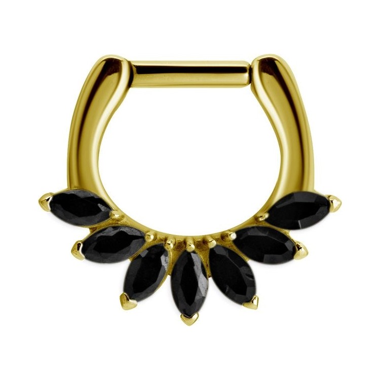 GD 316 SEPTUM CLICKER WITH MARQUISE ZIRCONIA GD 316 SEPTUM CLICKER WITH MARQUISE ZIRCONIA