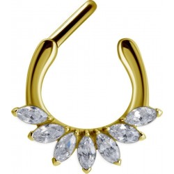 GD 316 SEPTUM CLICKER WITH MARQUISE ZIRCONIA