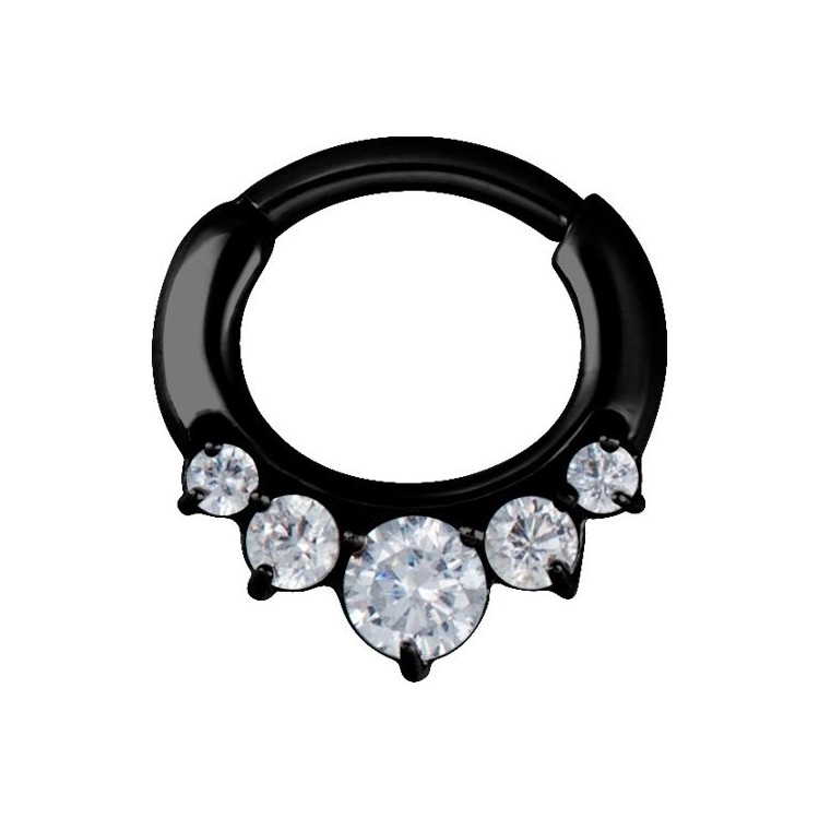 BK 316 JEWELLED CURVED BAR SEPTUM CLICKERS mod 12 BK 316 JEWELLED CURVED BAR SEPTUM CLICKERS mod 12