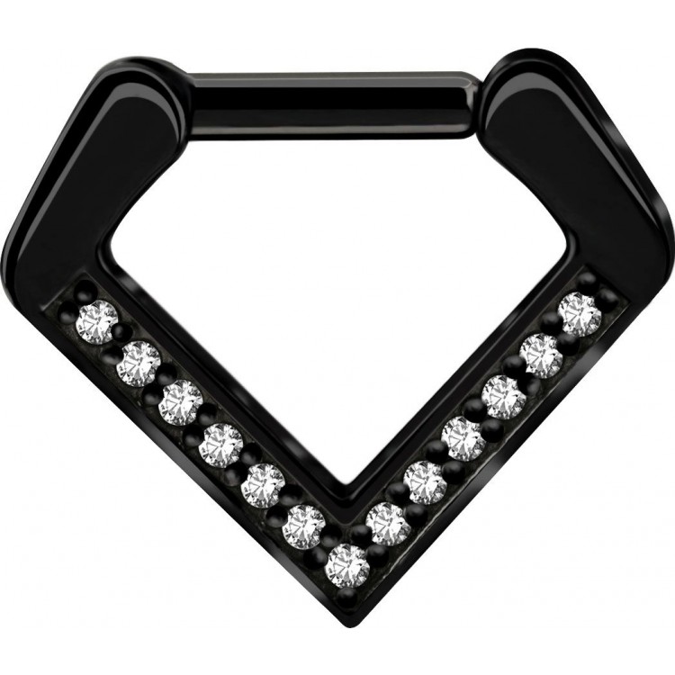 BK 316 V SHAPE SEPTUM CLICKER WITH ZIRCONIA 1,2x8mm WH BK 316 V SHAPE SEPTUM CLICKER WITH ZIRCONIA 1,2x8mm WH