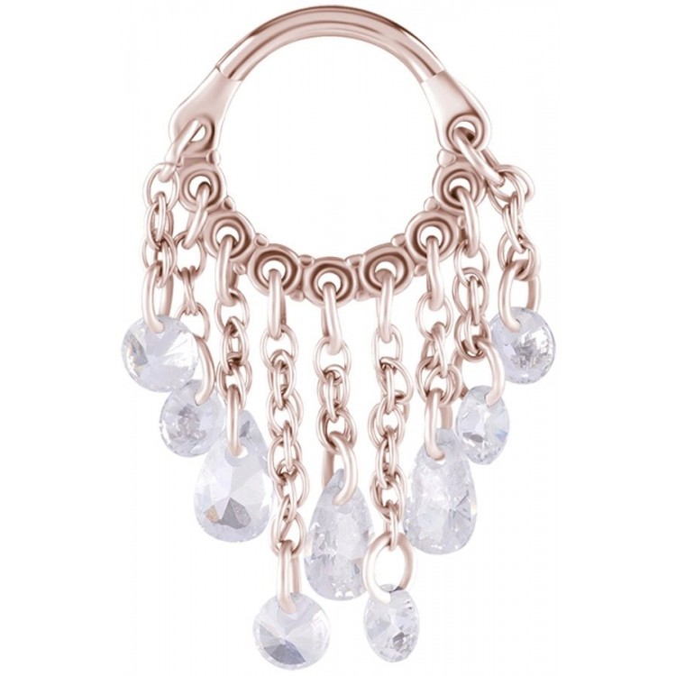 RG 316 HINGED RING WITH PEAR SHAPE AND ROUND STONE DANGLES 1,2x8mm WH RG 316 HINGED RING WITH PEAR SHAPE AND ROUND STONE DANGLES 1,2x8mm WH