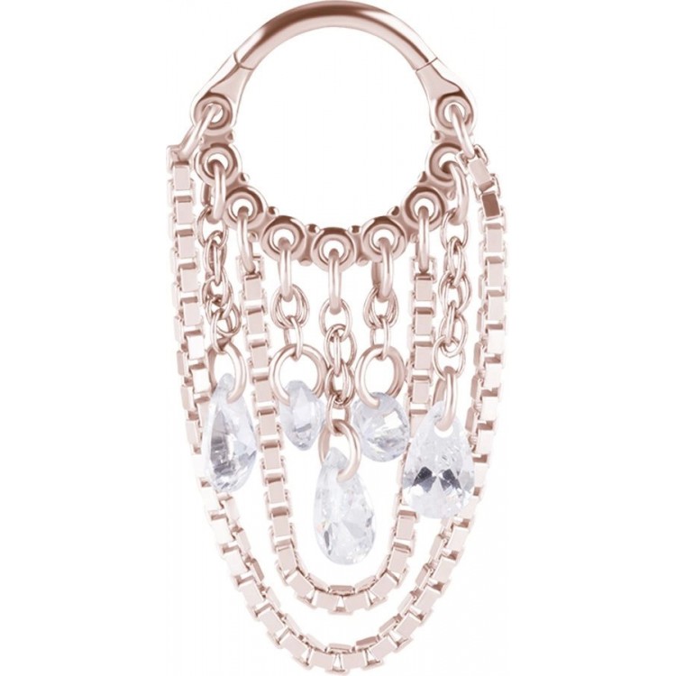 RG 316 HINGED RING WITH PEAR SHAPE AND ROUND STONE DANGLES 1,2x8mm WH RG 316 HINGED RING WITH PEAR SHAPE AND ROUND STONE DANGLES 1,2x8mm WH