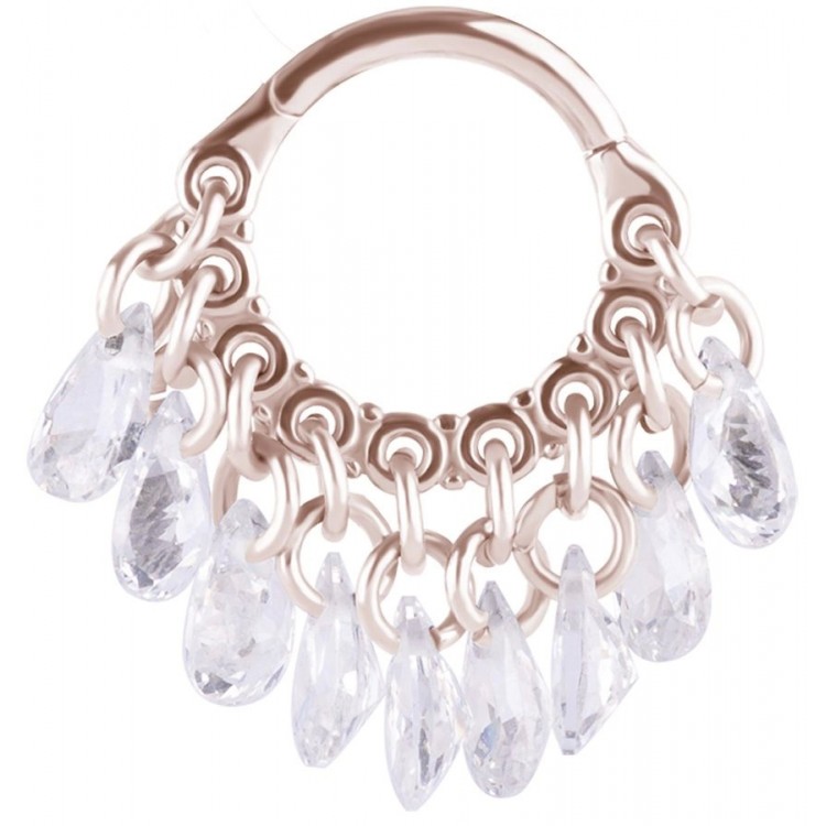 RG 316 HINGED RING WITH PEAR SHAPE STONE DANGLES 1,2x8mm WH RG 316 HINGED RING WITH PEAR SHAPE STONE DANGLES 1,2x8mm WH