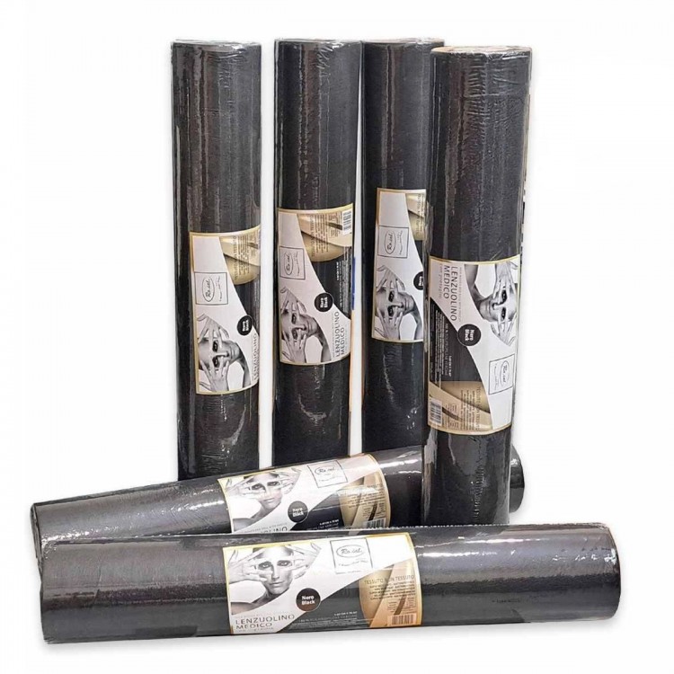 6 Rotoli di Lenzuolino TNT+PLP Nero per Lettino - 60cm x 70mt. 6 Rotoli di Lenzuolino TNT+PLP Nero per Lettino - 60cm x 70mt.