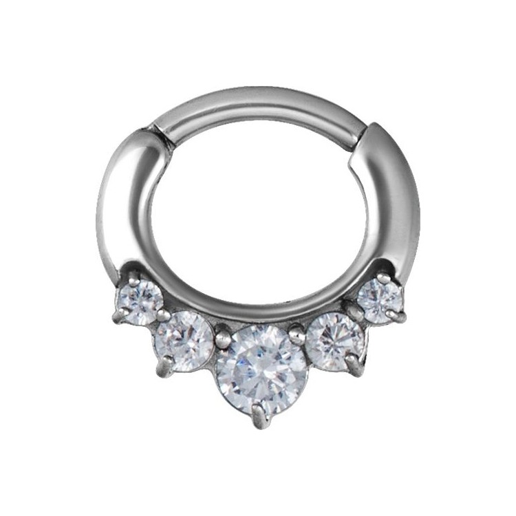 SS 316 JEWELLED CURVED BAR SEPTUM CLICKERS mod 12