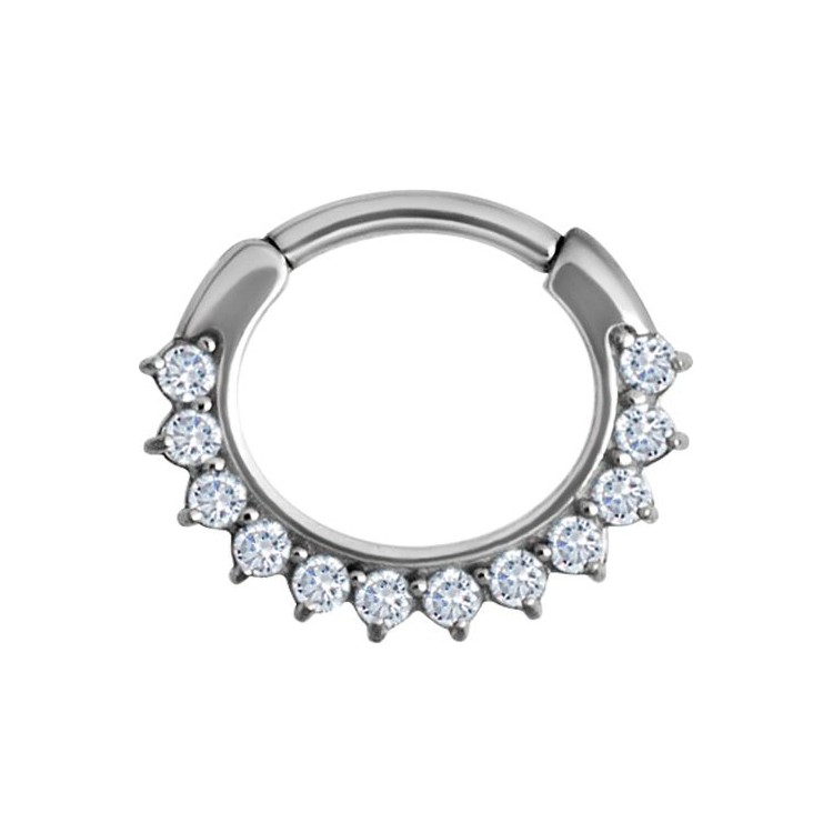 SS 316 JEWELLED CURVED BAR SEPTUM CLICKERS mod. 13