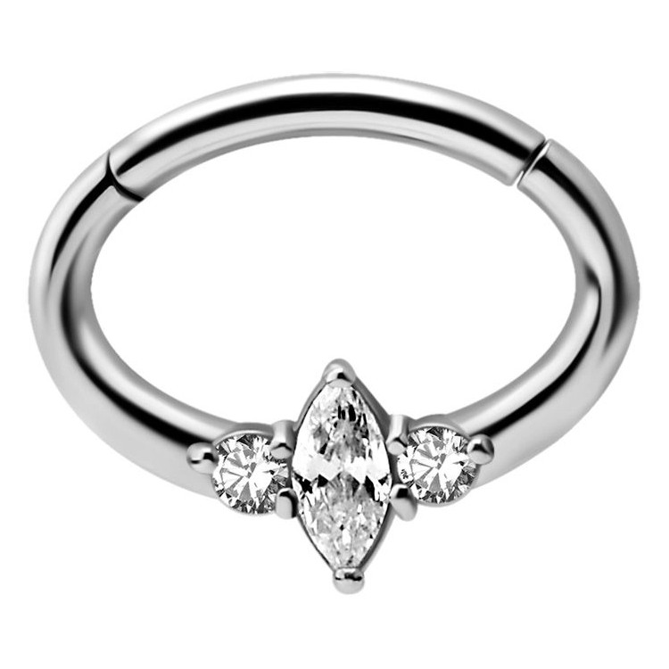 SS 316 HINGED SEPTUM/DAITH CLICKER 1,2x6mm WH mod. 09