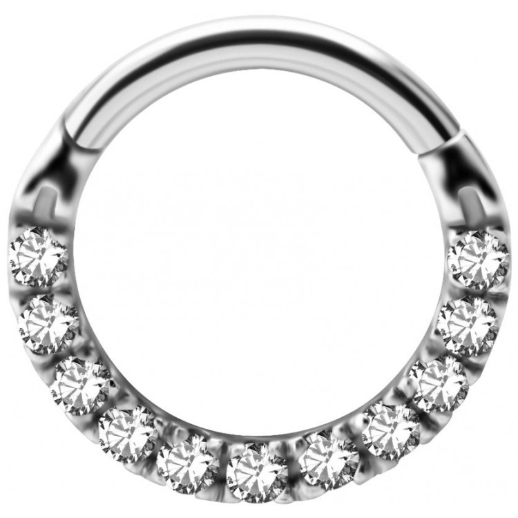 SS 316 HINGED CLICKER SET with Front Jewels SS 316 HINGED CLICKER SET with Front Jewels