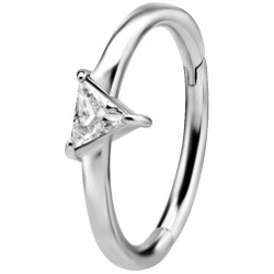 SS 316 HINGED RING SET W. TRIANGLE ZIRCONIA 1,2x12mm WH