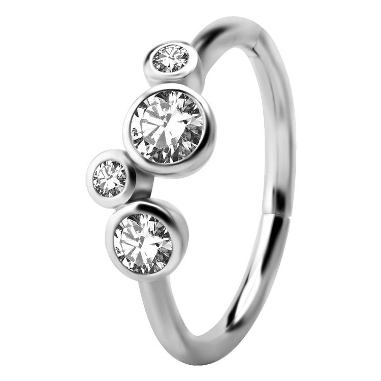 SS 316 HINGED RING SET W. ZIRCONIA 1,2x12mm WH SS 316 HINGED RING SET W. ZIRCONIA 1,2x12mm WH
