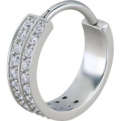 SS 316 HINGED RING SET W. ZIRCONIA (DOUBLE ROW) 1,2x12mm WH