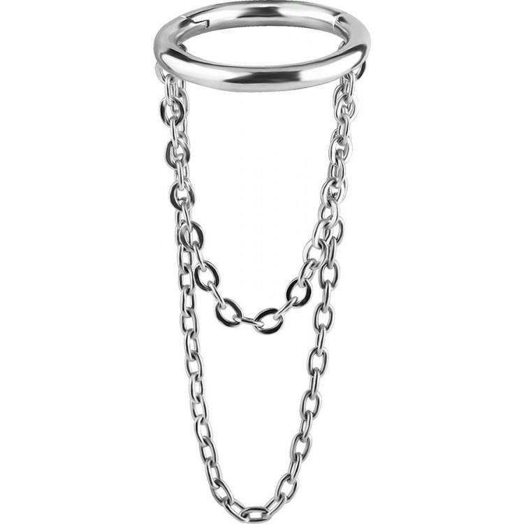 SS 316 CLICKER WITH DANGLE CHAINS 1,2x8mm SS 316 CLICKER WITH DANGLE CHAINS 1,2x8mm
