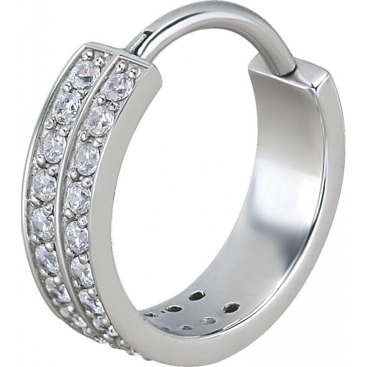 SS 316 HINGED RING (DOUBLE ROW) SET W. ZIRCONIA SS 316 HINGED RING (DOUBLE ROW) SET W. ZIRCONIA