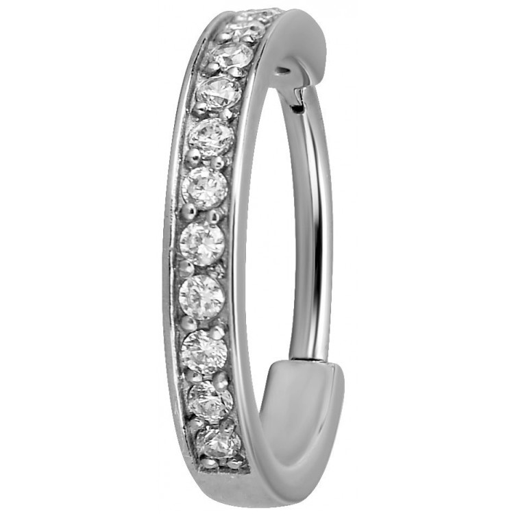 SS 316 HINGED RING (SINGLE ROW) SET W. ZIRCONIA SS 316 HINGED RING (SINGLE ROW) SET W. ZIRCONIA