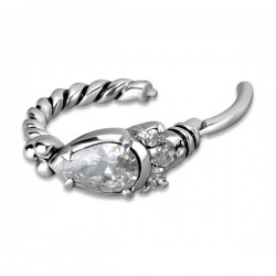 SS 316 HINGED RING W/ZIRCONIA mod.12