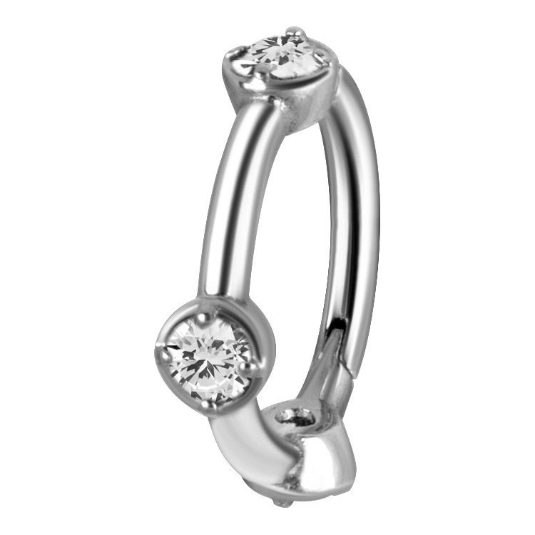 SS 316 HINGED RING SET W. ZIRCONIA SS 316 HINGED RING SET W. ZIRCONIA