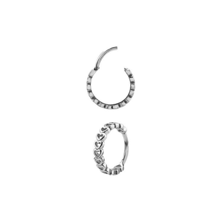 SS 316 HINGED CLICKER (HEARTS) 1,2x10mm SS 316 HINGED CLICKER (HEARTS) 1,2x10mm