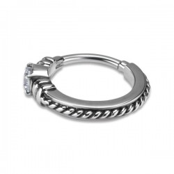 SS 316 HINGED RING W/ZIRCONIA mod.18