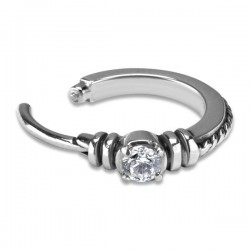 SS 316 HINGED RING W/ZIRCONIA mod.18
