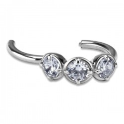 SS 316 HINGED RING W/ZIRCONIA mod.17