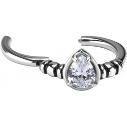 SS 316 HINGED RING SET W. TEARDROP ZIRCONIA