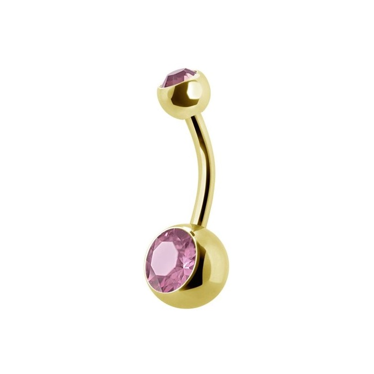 GD 316 8mm DOUBLE JEWEL NAVEL BARBELLS GD 316 8mm DOUBLE JEWEL NAVEL BARBELLS