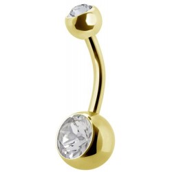 GD 316 8mm DOUBLE JEWEL NAVEL BARBELLS