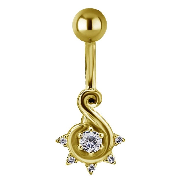 GD 316 JEWEL BANANA 1,6x10mm BINDI STYLE - WH GD 316 JEWEL BANANA 1,6x10mm BINDI STYLE - WH
