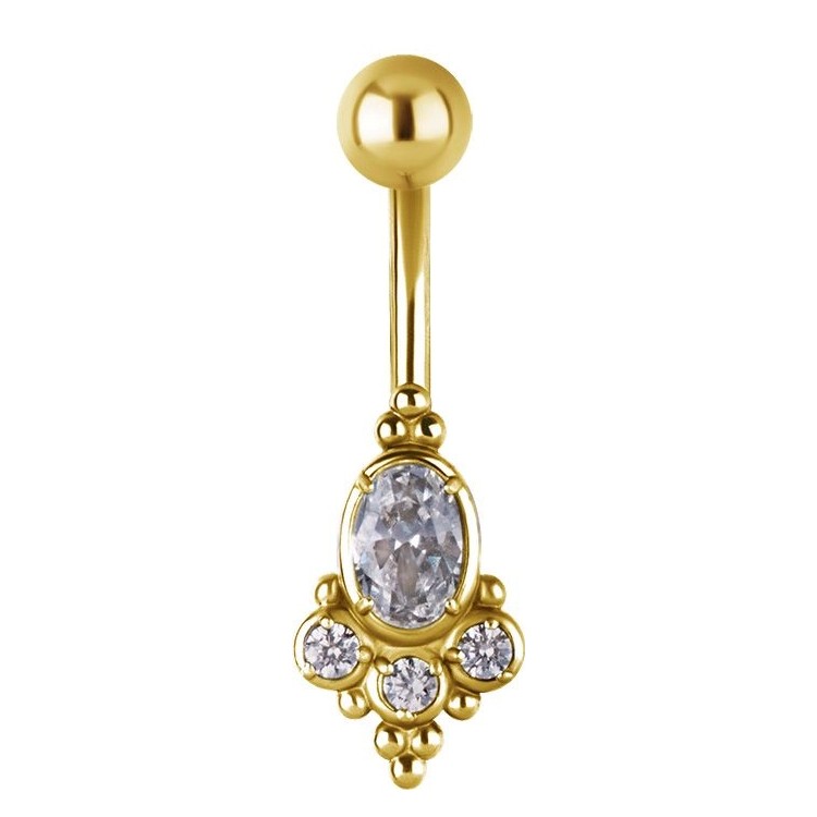 GD 316 JEWEL BANANA 1,6x10mm TRIBAL BELLY model 19 - WH GD 316 JEWEL BANANA 1,6x10mm TRIBAL BELLY model 19 - WH