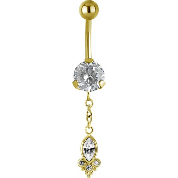 GD 316 JEWEL BANANA WITH DANGLES 1,6x10mm model 37 WH GD 316 JEWEL BANANA WITH DANGLES 1,6x10mm model 37 WH