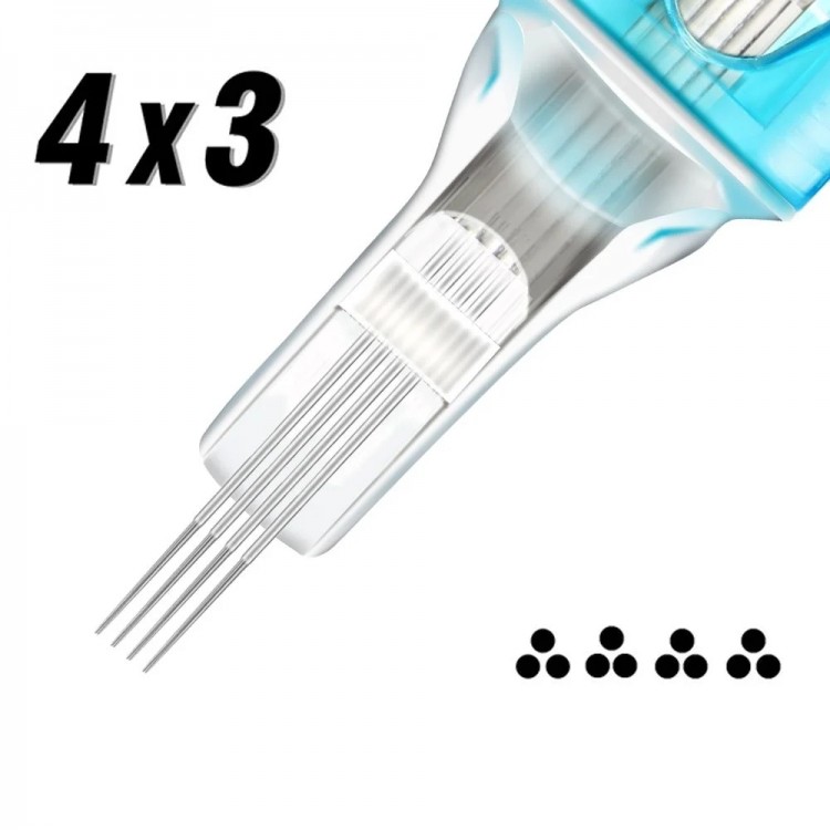 4x03 RS (Round Shader) 0,30mm - Long Taper - Cartucce Jconly VETAR - 20pz 4x03 RS (Round Shader) 0,30mm - Long Taper - Cartucce Jconly VETAR - 20pz
