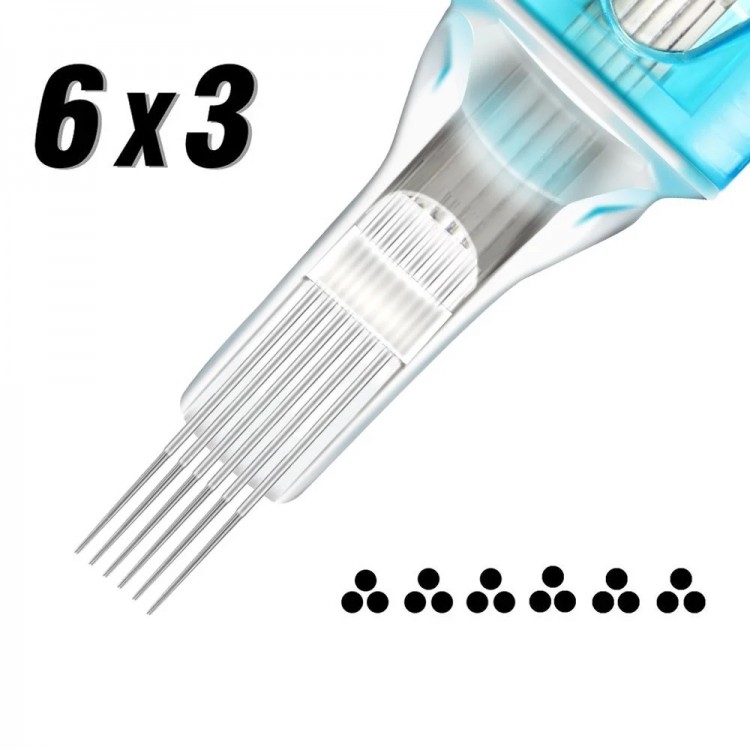 6x03 RS (Round Shader) 0,30mm - Long Taper - Cartucce Jconly VETAR - 20pz 6x03 RS (Round Shader) 0,30mm - Long Taper - Cartucce Jconly VETAR - 20pz