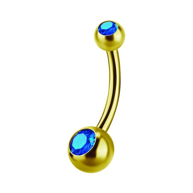 GD 316 6mm DOUBLE JEWEL NAVEL BARBELLS GD 316 6mm DOUBLE JEWEL NAVEL BARBELLS