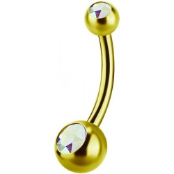 GD 316 6mm DOUBLE JEWEL NAVEL BARBELLS